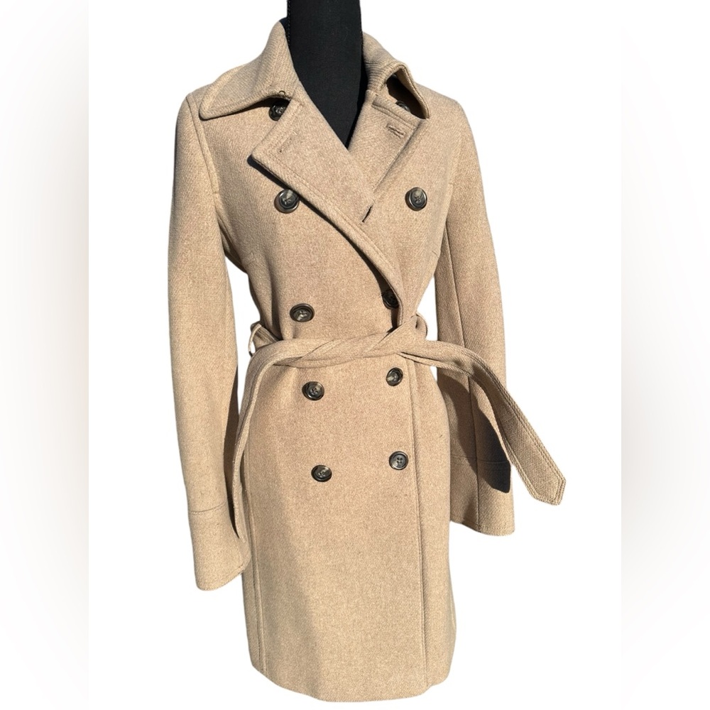 J Crew Mostly Wool Trench coat Stunning 8